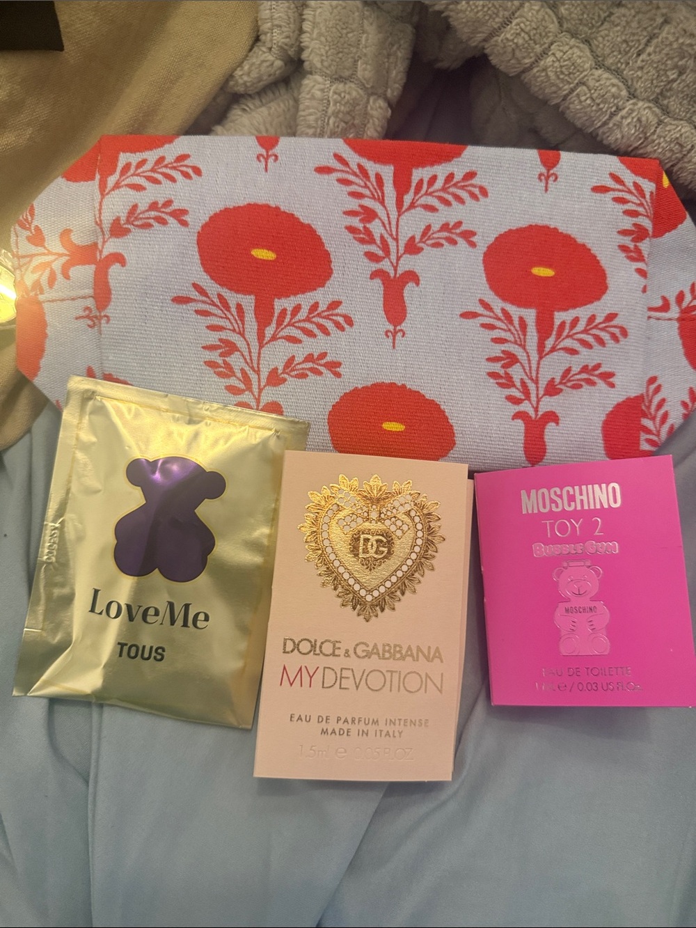 Mini Perfume Set with Dolce & Gabbana My Devotion, Moschino Toy 2, Tous LoveMe